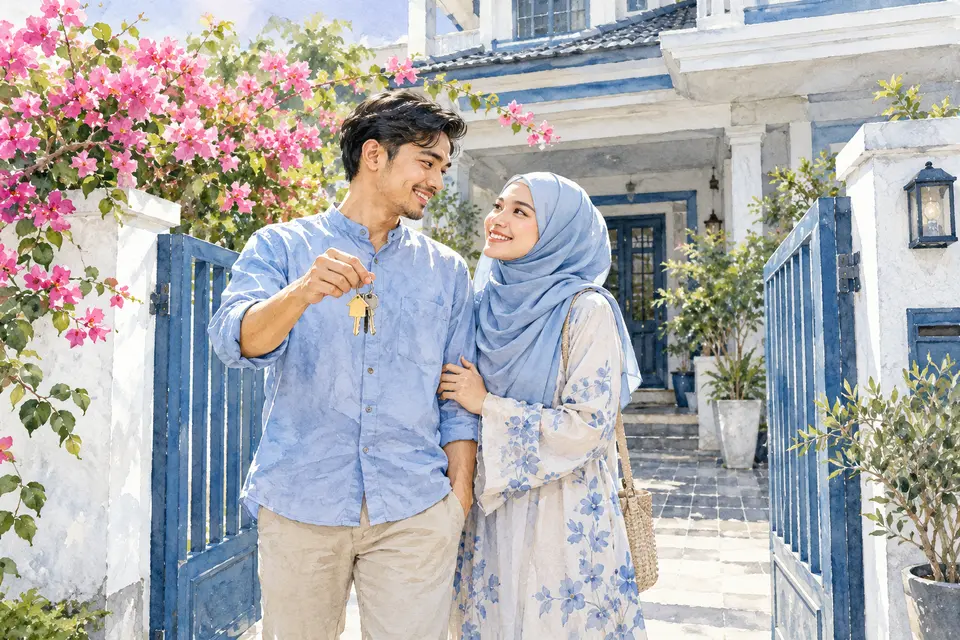 Pasangan mempertimbangkan rumah pertama.