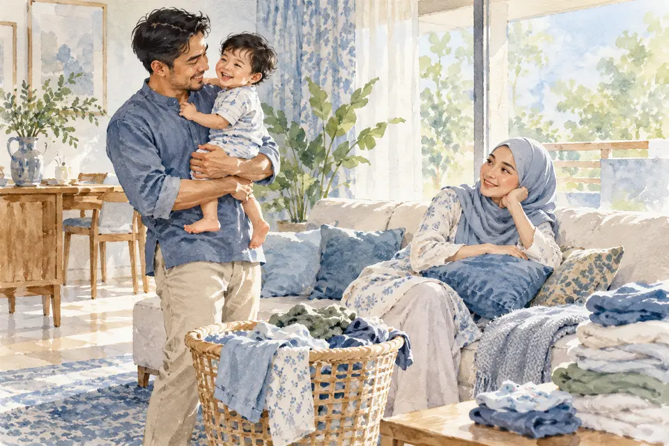 Ibu bapa bergilir menjaga anak dan berehat.